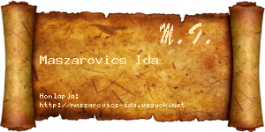 Maszarovics Ida névjegykártya