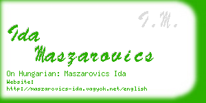ida maszarovics business card